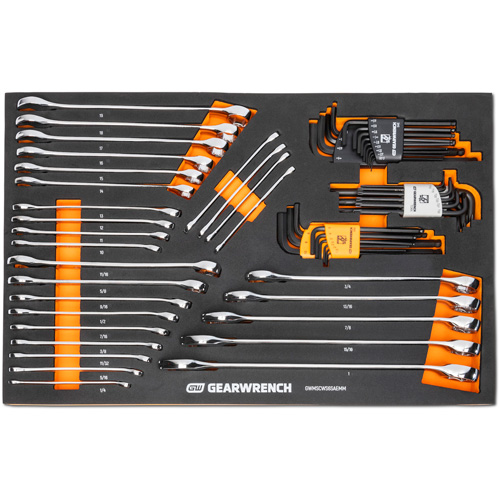 6-Point Combination Wrench and Hex Key Set in Foam Storage Tray Equipex