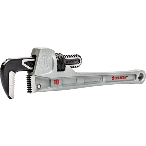 Slim Jaw Pipe Wrench, 1-9/10" Jaw Capacity, 10" Long, Powder Coated Finish, None Handle Equipex