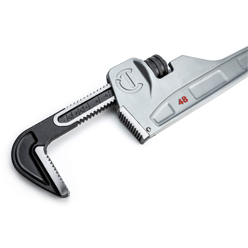 Pipe Wrench, 6" Jaw Capacity, 48" Long, Powder Coated Finish, Non-Ergonomic Handle Equipex