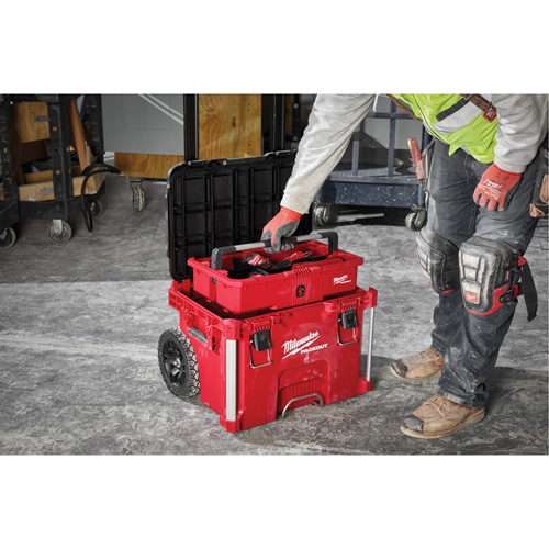 PACKOUT Rolling Tool Box, 18" x 22" x 19-1/2", Black/Red Equipex