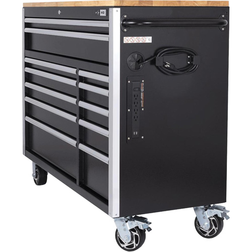 HDRC5212 HD Series Roller Cabinet, 12 Drawers, 51-1/4" W x 21" D x 40-3/10" H, Black Equipex