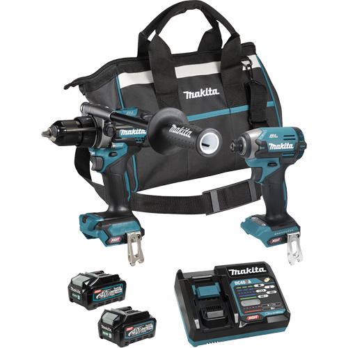 XGT Brushless 2-Tool Combo Kit, Lithium-Ion, 40 V Equipex