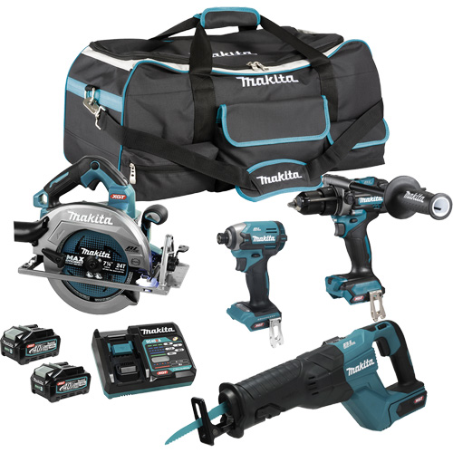 Ensemble 4 outils &agrave; moteur sans balai XGT, Lithium-ion, 40 V Equipex