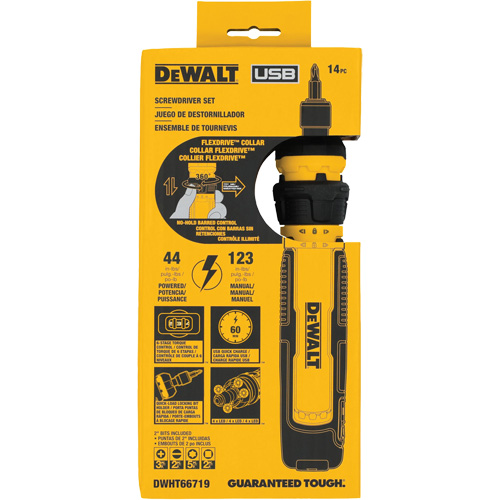 14-Piece Cordless Screwdriver Set with FLEXDRIVE Control, 4 V, 44 in-lbs/5 Nm Max. Torque Equipex