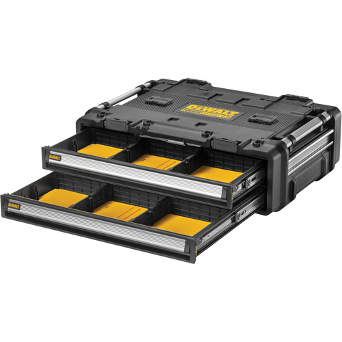 Bloc &agrave; 2 tiroirs TOUGHSYSTEM 2.0 DXL, 30" x 21-13/20" x 10", Noir/Jaune Equipex