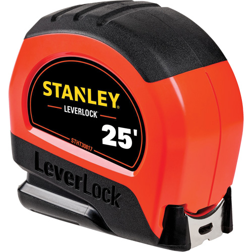 High-Visibility LEVERLOCK&reg; Tape Measure, 25', Imperial Graduations Equipex