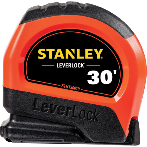 High-Visibility LEVERLOCK&reg; Tape Measure, 30', Imperial Graduations Equipex