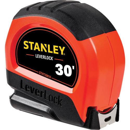 High-Visibility LEVERLOCK&reg; Tape Measure, 30', Imperial Graduations Equipex