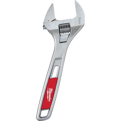 Wide Jaw Adjustable Wrench, 8" L, Chrome Equipex