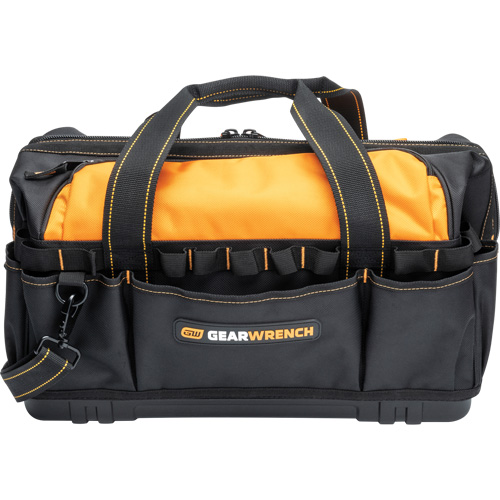Professional 20" Tool Bag, Nylon, 33 Pockets, Black/Orange Equipex
