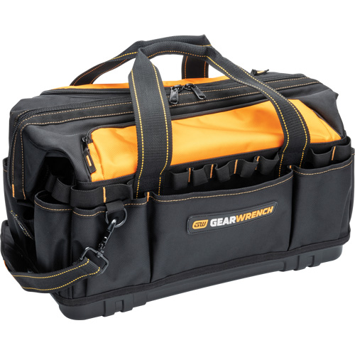 Professional 20" Tool Bag, Nylon, 33 Pockets, Black/Orange Equipex