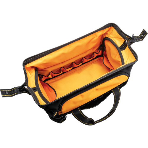 Professional 20" Tool Bag, Nylon, 33 Pockets, Black/Orange Equipex