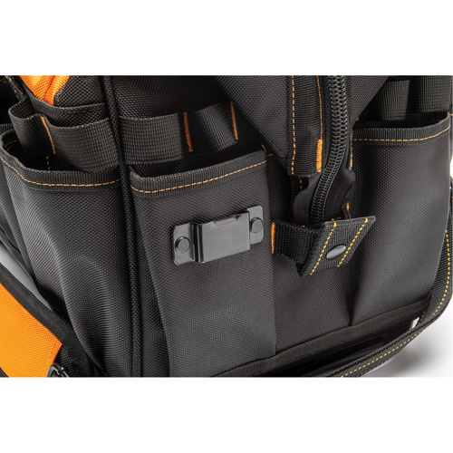 Professional 20" Tool Bag, Nylon, 33 Pockets, Black/Orange Equipex