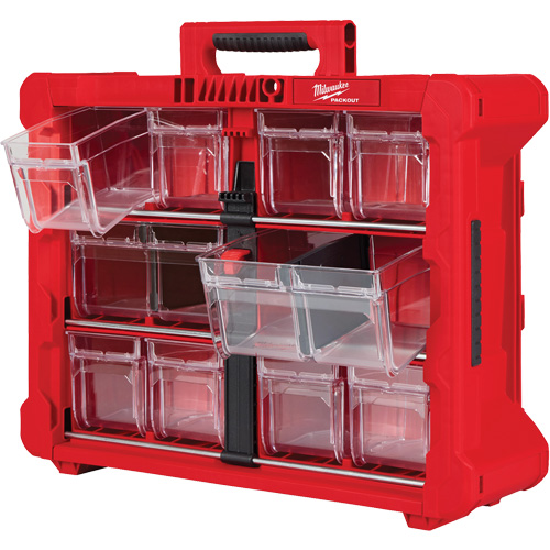 PACKOUT Tilt Bin Organizer, 15-1/5" x 19-7/10" x 6-7/10", Black/Red Equipex