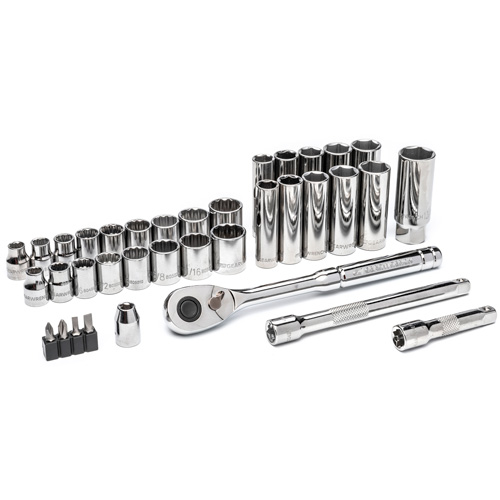 3/8” Drive 72-Tooth, 12-Point Drive Mechanics Tool Set Equipex