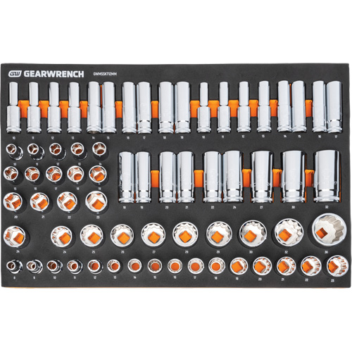 MEGAMOD Metric Mechanics Tool Set in Modular Foam Trays with Rolling Cabinet, 358 Pieces Equipex