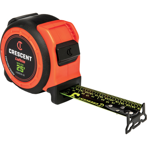  CONTROLTOUCH NITE EYE Tape Measure, 1-3/16" x 25', SAE Graduations Equipex