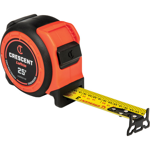 CONTROLTOUCH Engineers Tape Measure, 1-3/16" x 25', SAE Graduations Equipex