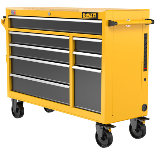 Postes de travail industriel mobile, 8 tiroirs, 52" la x Jaune Equipex
