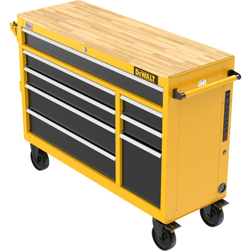 Postes de travail industriel mobile, 8 tiroirs, 52" la x Jaune Equipex