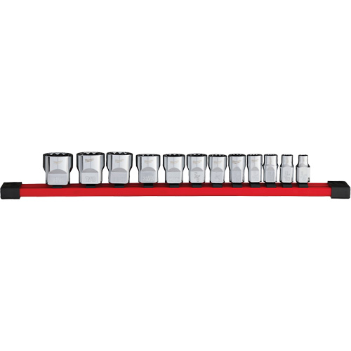 Jeu de douilles SAE &agrave; 12 pans, 12 Mcx, Prise de 3/8" Equipex