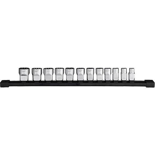 Jeu de douilles m&eacute;triques &agrave; 12 pans, 12 Mcx, Prise de 3/8" Equipex