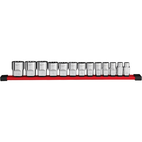 Jeu de douilles SAE &agrave; 12 pans, 13 Mcx, Prise de 1/2" Equipex