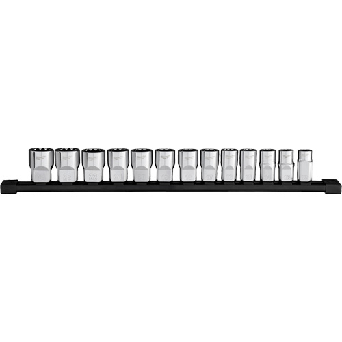 Jeu de douilles m&eacute;triques &agrave; 12 pans, 13 Mcx, Prise de 1/2" Equipex