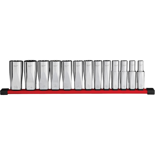 Jeu de douilles profondes SAE &agrave; 12 pans, 13 Mcx, Prise de 1/2", Profond Equipex