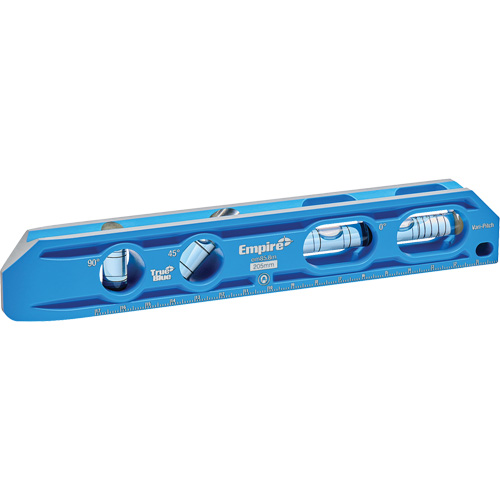 TRUE BLUE&reg; Die Cast Torpedo Level, 8" L, Aluminum, 4 Vials, Magnetic Equipex