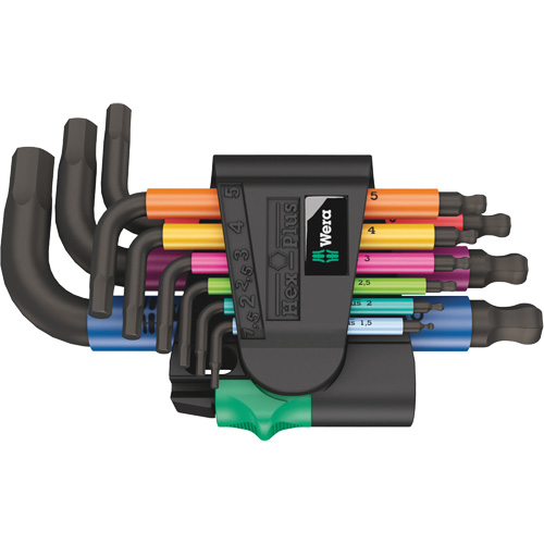 950/9 Hex-Plus Multicolour 2 L-Key Set, 9 Pcs., Metric Equipex