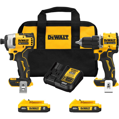 Ensemble de tournevis &agrave; chocs & tournevis/perceuse compact et sans balai ATOMIC, Lithium-ion, 20 V Equipex