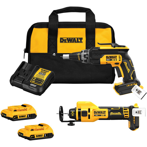 Ensemble d'outil de d&eacute;coupage & visseuse sans balai pour cloison s&egrave;che XR, Lithium-ion, 20 V Equipex