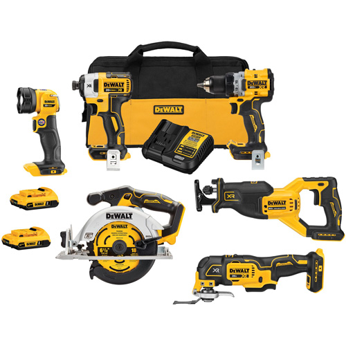 XR&reg; Cordless Brushless 6-Tool Combo Kit , Lithium-Ion, 20 V Equipex