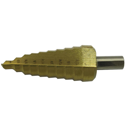 Foret &agrave; 11 &eacute;tages super premi&egrave;re qualit&eacute; JET-KUT, 1/4" - 1-3/8", Incr&eacute;ments de 7/8"/1"/1/4"/1-3/8"/1-1/8"/1-1/4"/13/16"/25/64"/35/64"/11/16"/1-7/32", Acier Equipex