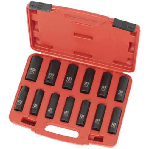 Jeu de douilles m&eacute;triques IPS-1312DM, 13 Mcx, Chocs, Prise de 1/2", Profond Equipex