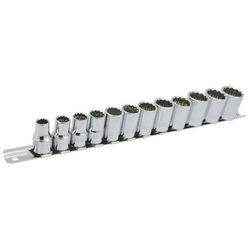 Jeu de douilles m&eacute;triques &agrave; 12 pans SS3812M-12 , 12 Mcx, Prise de 3/8" Equipex
