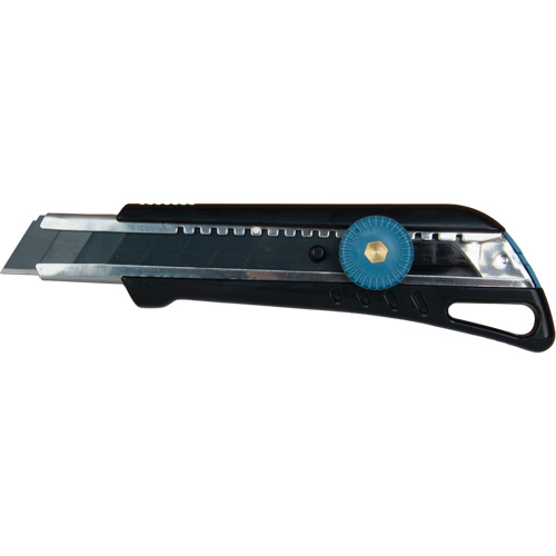 Couteau professionnel de 18 mm avec verrouillage &agrave; cliquet, Acier inoxydable, Robuste, Prise en Plastique Equipex