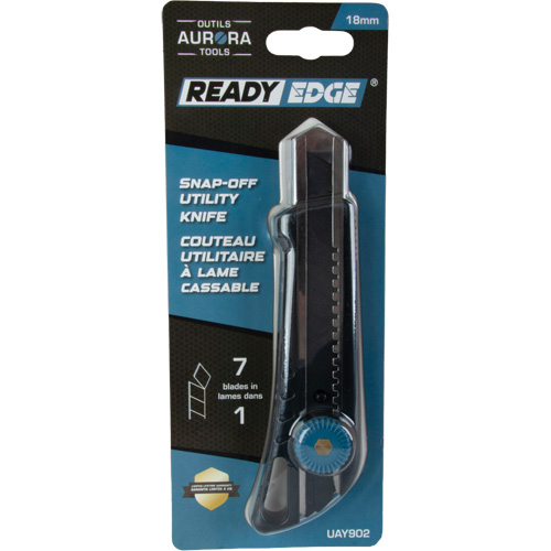 Couteau professionnel de 18 mm avec verrouillage &agrave; cliquet, Acier inoxydable, Robuste, Prise en Plastique Equipex