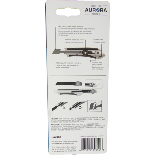 Couteau professionnel de 18 mm, Acier inoxydable, Robuste, Prise en Caoutchouc Equipex