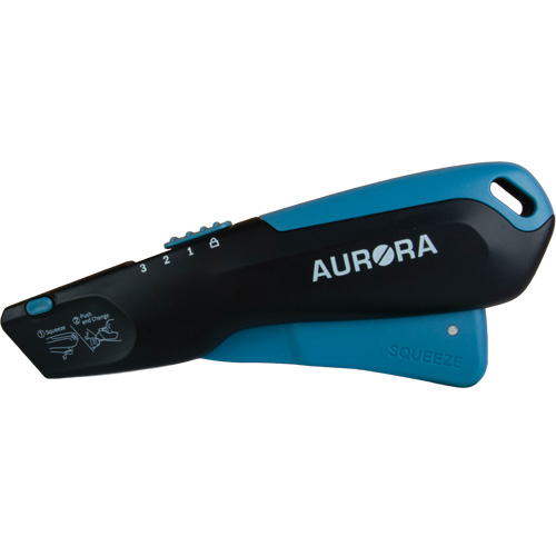 Couteau de s&eacute;curit&eacute; r&eacute;tractable , Acier inoxydable, Robuste, Prise en Plastique/Aluminium Equipex