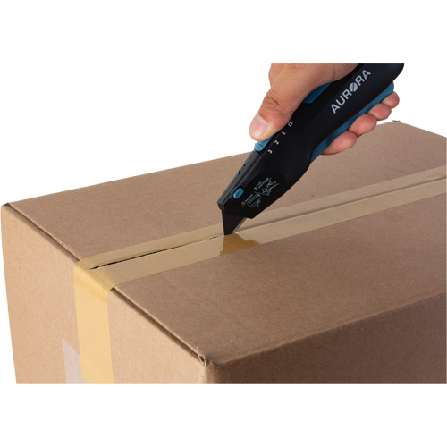 Couteau de s&eacute;curit&eacute; r&eacute;tractable , Acier inoxydable, Robuste, Prise en Plastique/Aluminium Equipex