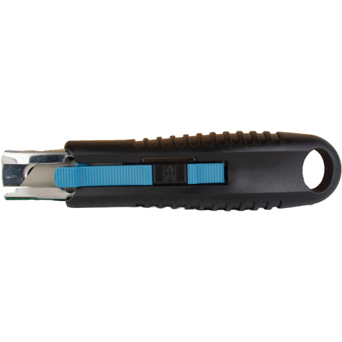 Couteau de s&eacute;curit&eacute; r&eacute;tractable standard, Acier inoxydable, Prise en Caoutchouc Equipex