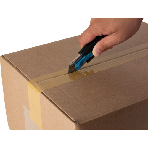 Couteau de s&eacute;curit&eacute; r&eacute;tractable standard, Acier inoxydable, Prise en Caoutchouc Equipex