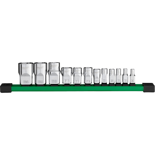 Socket Set, Torx&reg;, 1/4"/1/2"/3/8" Drive, 12 Pcs Equipex