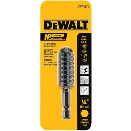 High Performance 1/2" Cylinder Rotary Rasp with 1/4" Hex Shank Equipex