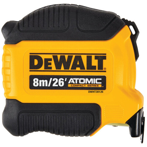 ATOMIC COMPACT SERIES Tape Measure, 26'/8 m, Imperial & Metric Graduations Equipex