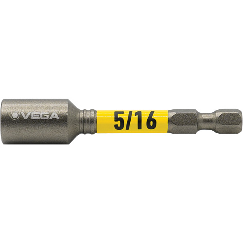 Impactech&reg; Nut Driver, 5/16" Tip, 1/4" Drive, 2-9/16" L, Magnetic Equipex