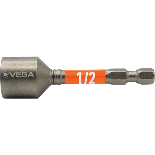Impactech&reg; Nut Driver, 1/2" Tip, 1/4" Drive, 2-9/16" L, Magnetic Equipex