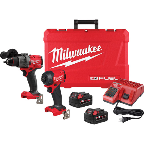 Ensemble &agrave; deux outils perceuse-visseuse &agrave; percussion &agrave; prise 1/2" M18 FUEL et visseuse hydraulique &agrave; prise hexagonale &agrave; prise 1/4" SURGE, Lithium-ion, 18 V Equipex